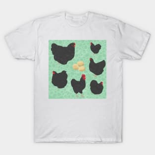 Black Orpington Chickens Mint T-Shirt